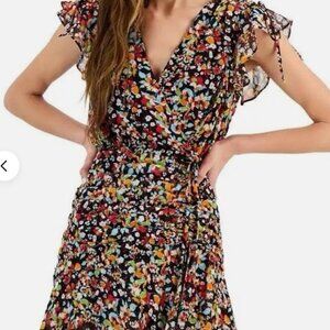 Tahari ASL Petite Women's Floral Side Ruched Chiffon Midi Dress - 8P NWT $159